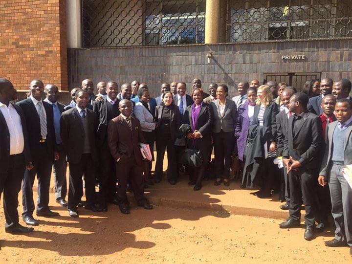 12:40 Lawyers in solidarity with Pastor Evan at the courts. / Photo Credit: NewsDay