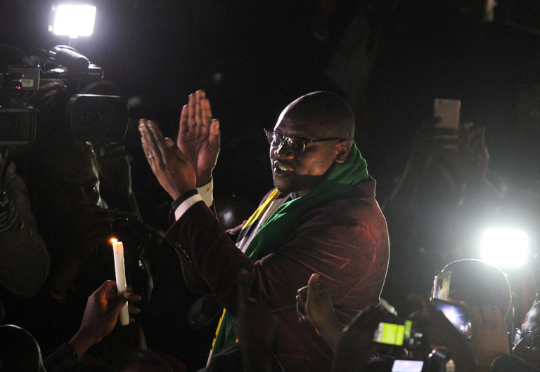 The Rev. Evan Mawarire addressed supporters after his release at Harare Magistrates Court on Wednesday / Photo Credit Philimon Bulawayo - Reuters