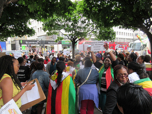 Zimbabwe Vigil supporters protest outside Zimbabwe House, London / Photo Credit: Zimbabwe Vigil