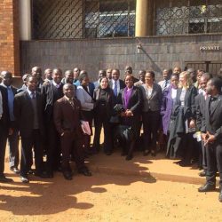 12:40 Lawyers in solidarity with Pastor Evan at the courts. / Photo Credit: NewsDay